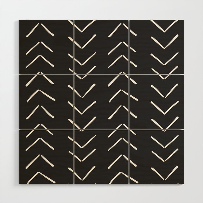 Boho Big Arrows in Black and White Wood Wall Art Gallery Image 1