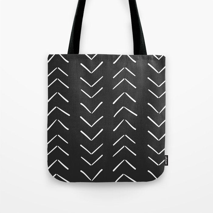 Boho Big Arrows in Black and White Tote Bag Gallery Image 1