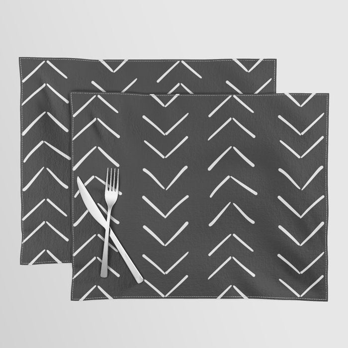 Boho Big Arrows in Black and White Placemat Gallery Image 1
