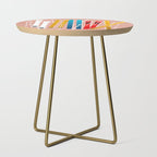 Colorful Ski Illustration and Pattern no 2 Side Table Gallery Image 1