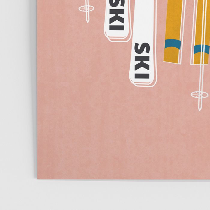 Colorful Ski Illustration and Pattern no 2 Poster Gallery Image 3