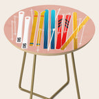Colorful Ski Illustration and Pattern no 2 Side Table Gallery Image 2