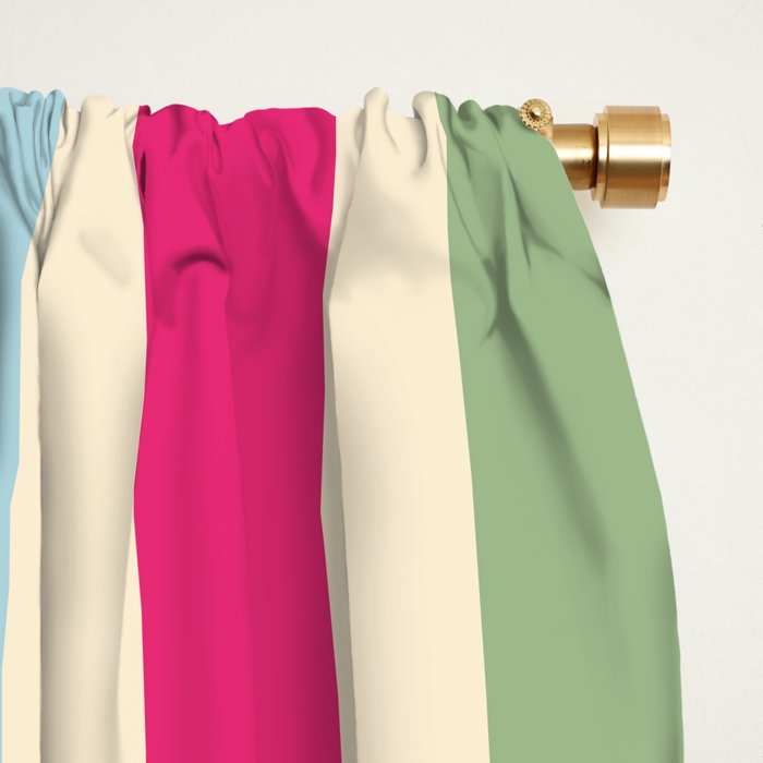 Retro French Rainbow Stripes Window Curtain Gallery Image 2