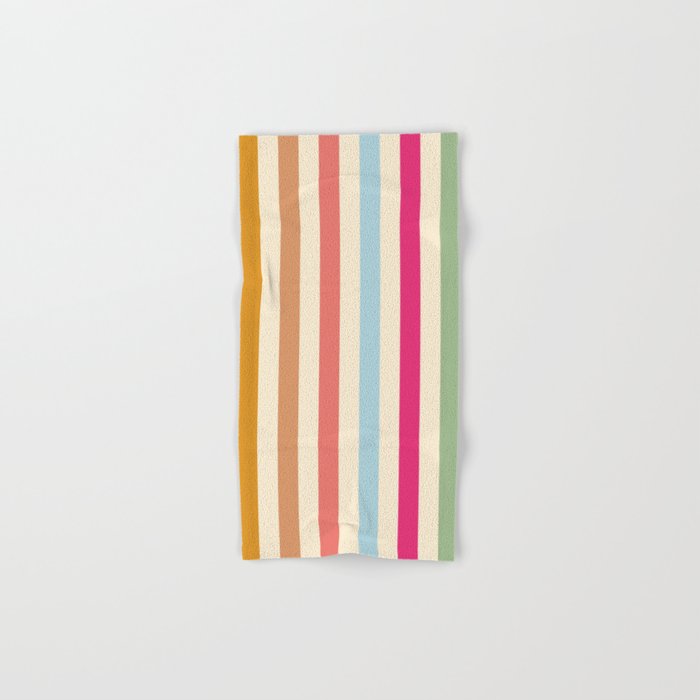Retro French Rainbow Stripes Bath Towel Gallery Image 1