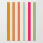 Retro French Rainbow Stripes Poster Gallery Image 4