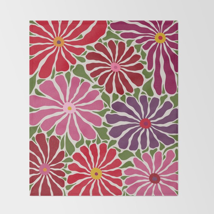 Lazy Florals #3 Throw Blanket Gallery Image 2