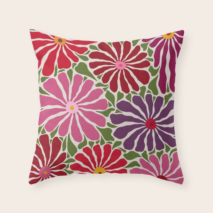 Lazy Florals #3 Throw Pillow Gallery Image 6