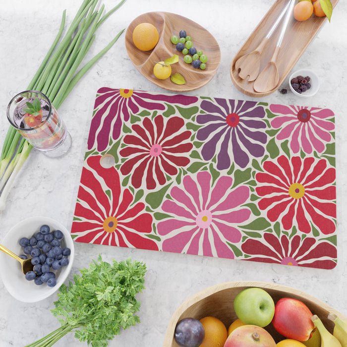 Lazy Florals #3 Cutting Board Gallery Image 2