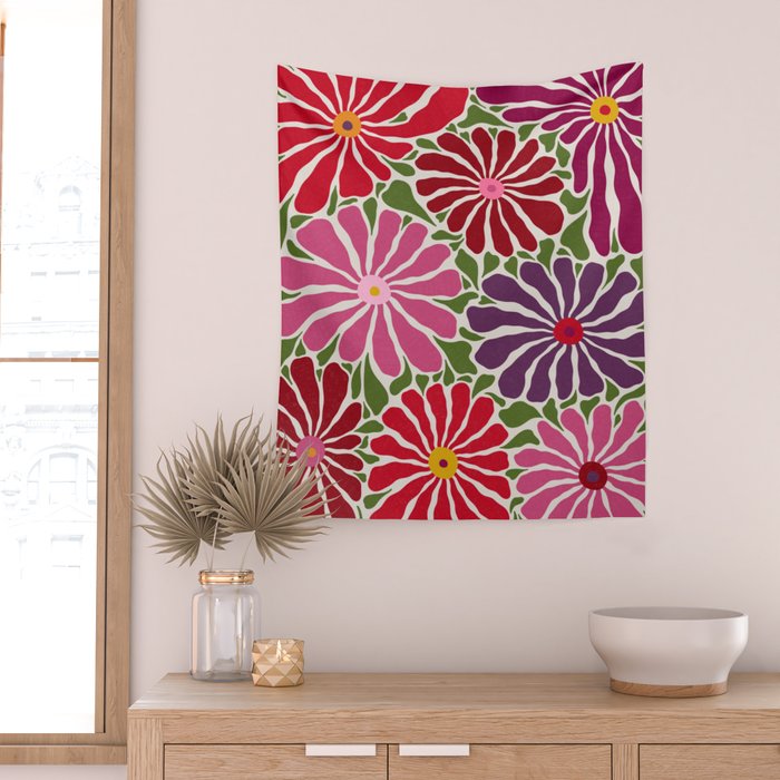 Lazy Florals #3 Wall Tapestry Gallery Image 2
