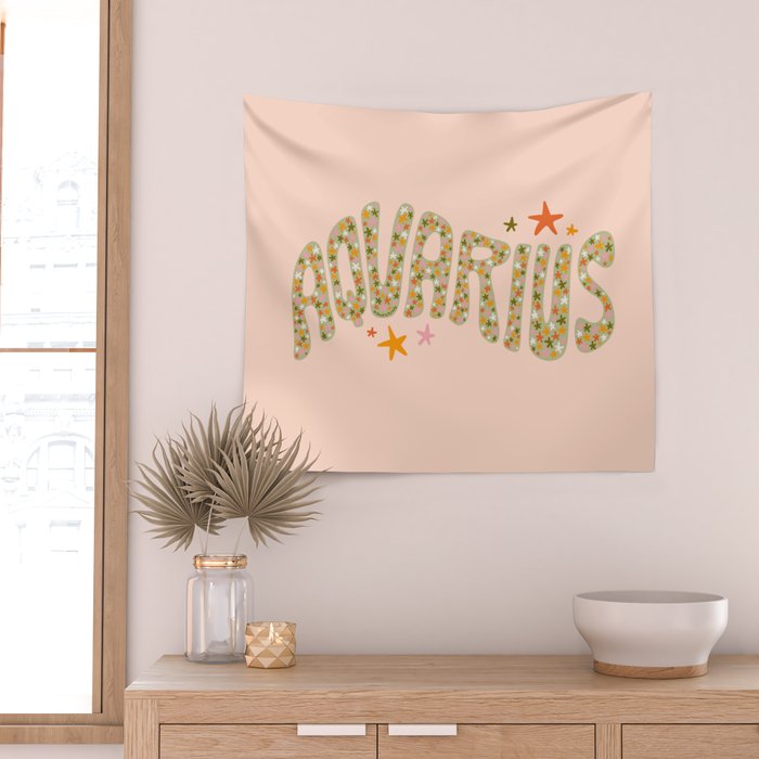 Starry Aquarius Wall Tapestry Gallery Image 2