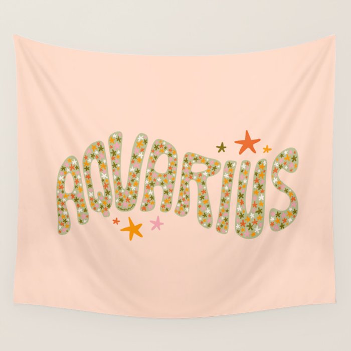 Starry Aquarius Wall Tapestry Gallery Image 4