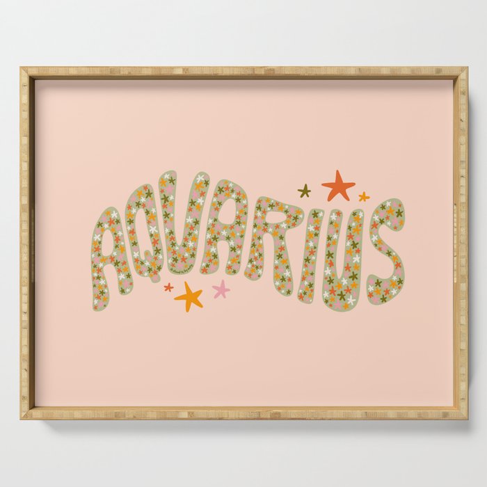 Starry Aquarius Serving Tray Gallery Image 1