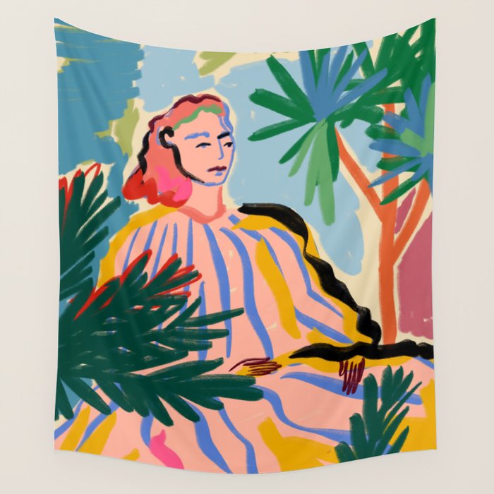 WOMAN IN NATURE Wall Tapestry Gallery Image 1