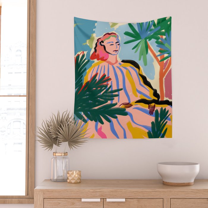 WOMAN IN NATURE Wall Tapestry Gallery Image 2