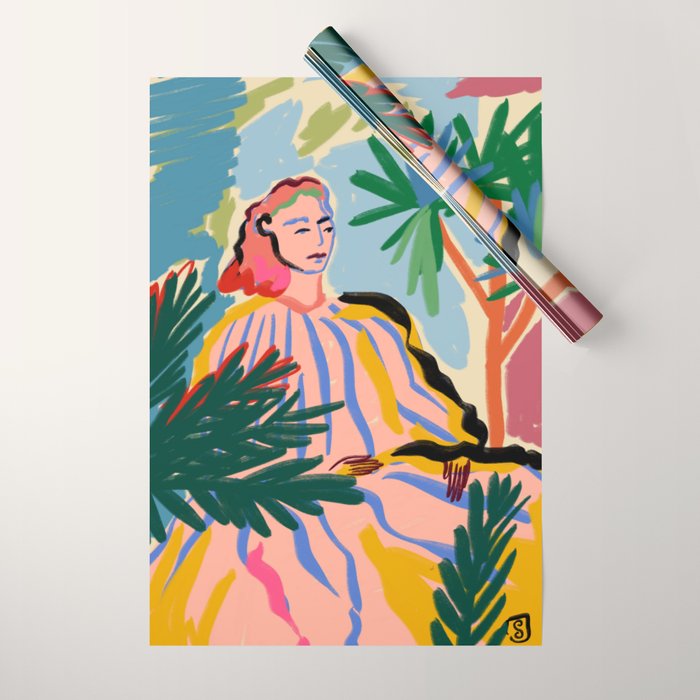 WOMAN IN NATURE Wrapping Paper Gallery Image 1