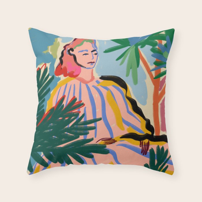 WOMAN IN NATURE Throw Pillow Gallery Image 1
