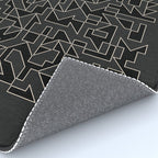 Classy Elegant Black White Gray Modern Artwork Rug Gallery Image 4