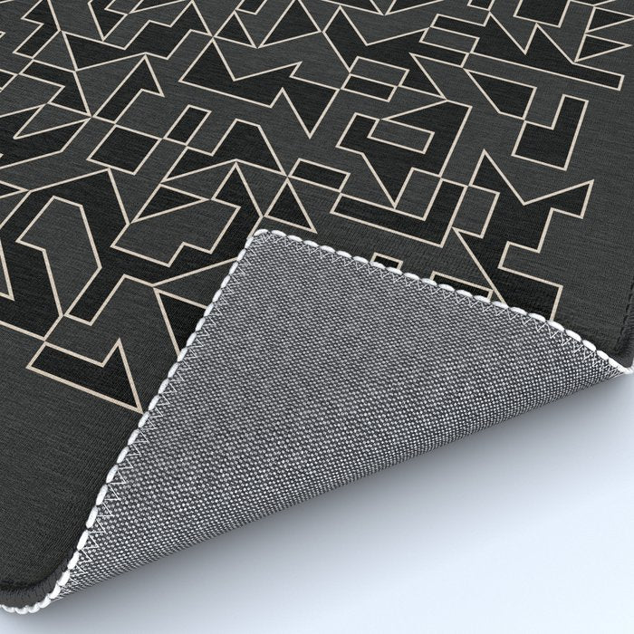 Classy Elegant Black White Gray Modern Artwork Rug Gallery Image 4