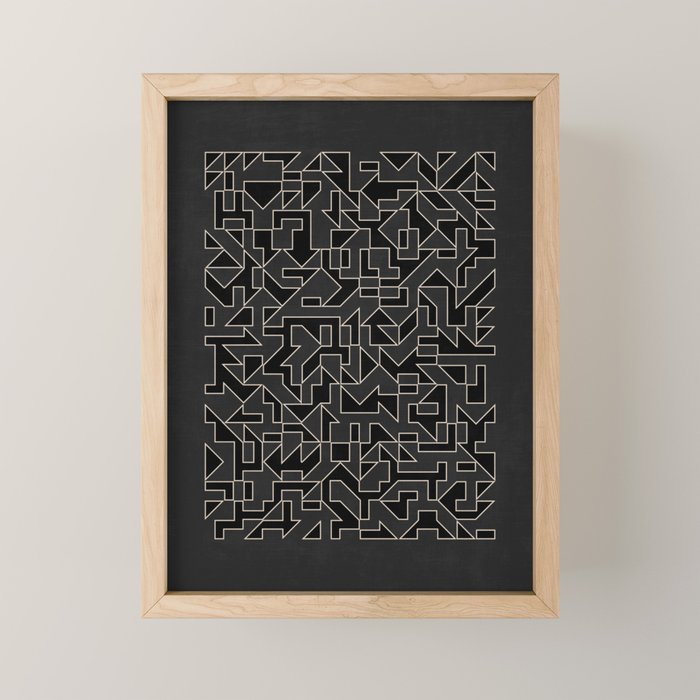 Classy Elegant Black White Gray Modern Artwork Mini Art Print Gallery Image 1