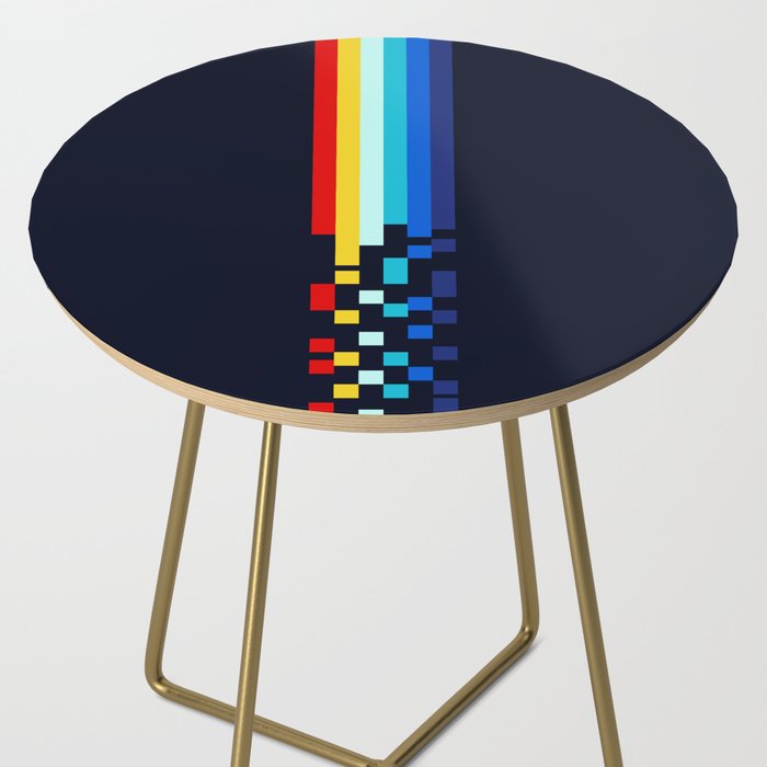 Classic 80s Video Game Retro Stripes Pixel Drops - Ayakazu Side Table Gallery Image 2