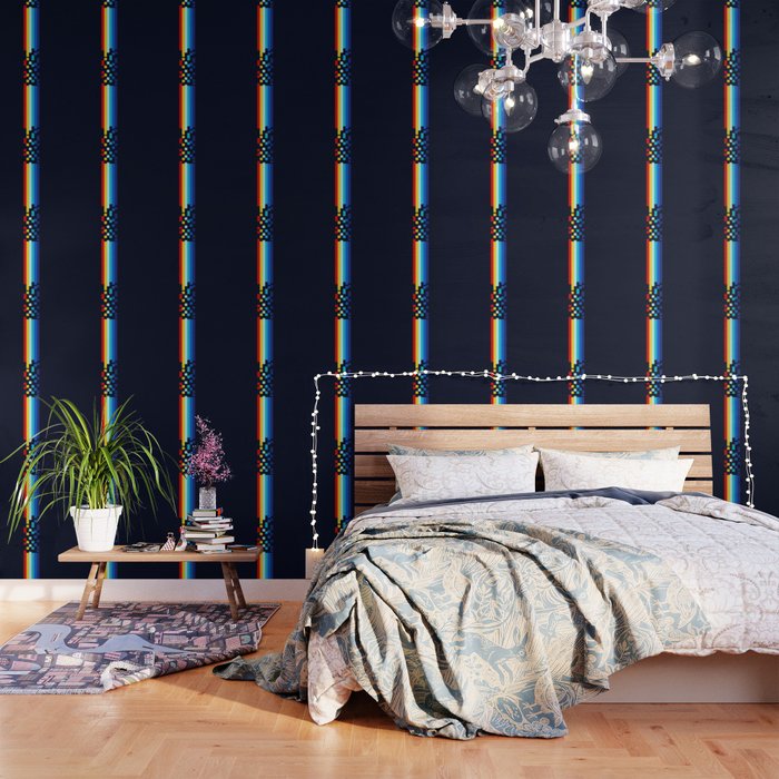 Classic 80s Video Game Retro Stripes Pixel Drops - Ayakazu Wallpaper Gallery Image 1
