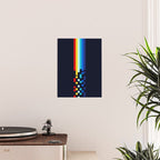 Classic 80s Video Game Retro Stripes Pixel Drops - Ayakazu Poster Gallery Image 2