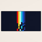 Classic 80s Video Game Retro Stripes Pixel Drops - Ayakazu Desk Mat Gallery Image 3