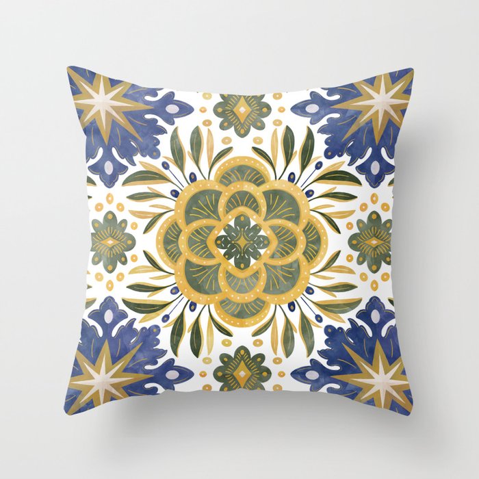 Tile floral nature Modern BY Throw Pillow Gallery Image 6