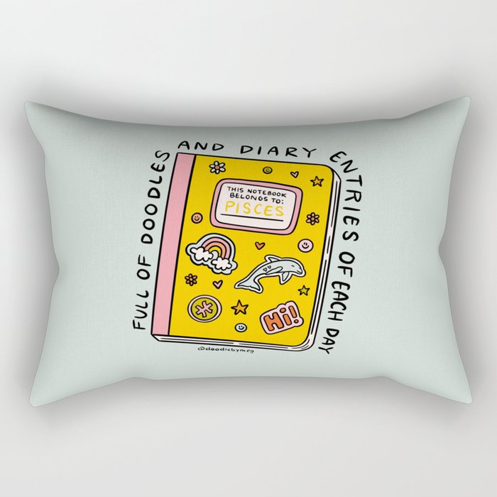 Pisces Notebook Rectangular Pillow Gallery Image 2