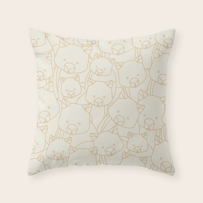 Minimalist Wombat Throw Pillow