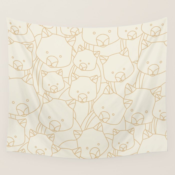 Minimalist Wombat Wall Tapestry Gallery Image 1