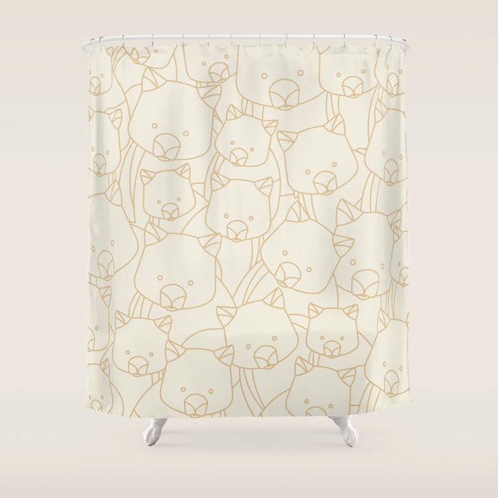 Minimalist Wombat Shower Curtain Gallery Image 1