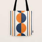 Abstract Shapes 78 in Orange and Navy Blue Tote Bag Gallery Image 1