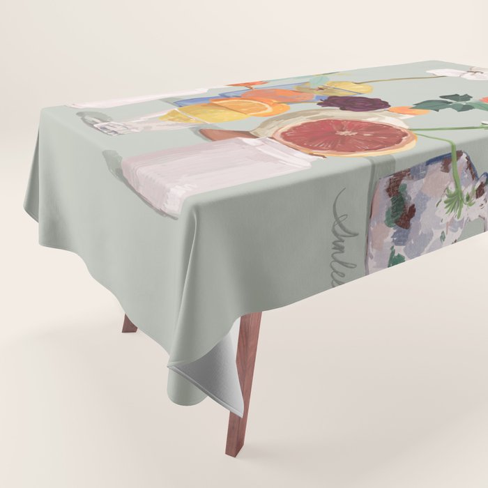 Still Life with Citrus and Flowers Tablecloth Gallery Image 1