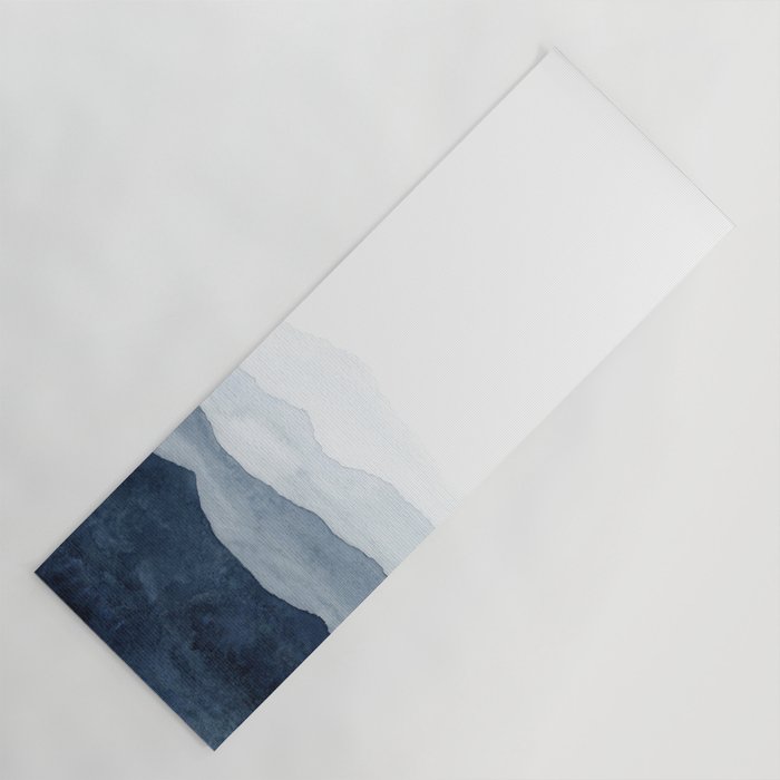 Indigo Abstract Watercolor Mountains Yoga Mat Gallery Image 1