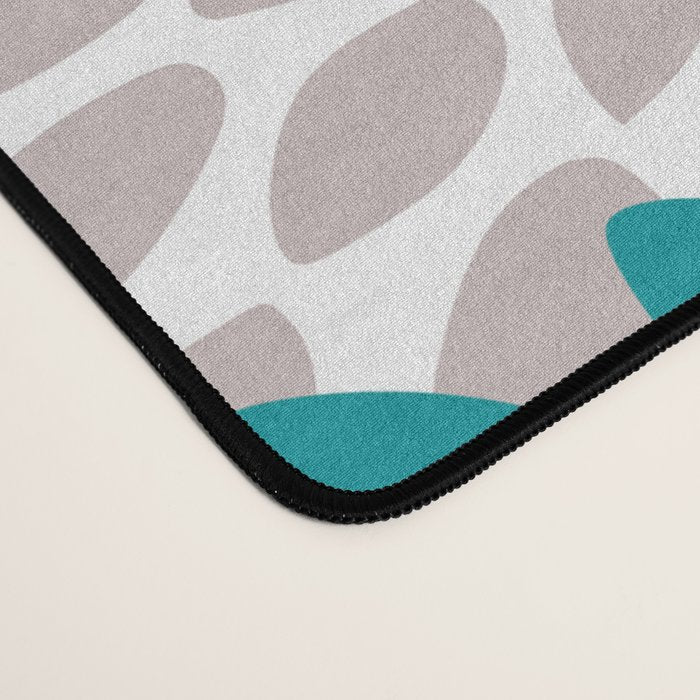 Floral Pattern, Orange, Teal, Mint Green, Flower Print Desk Mat Gallery Image 4