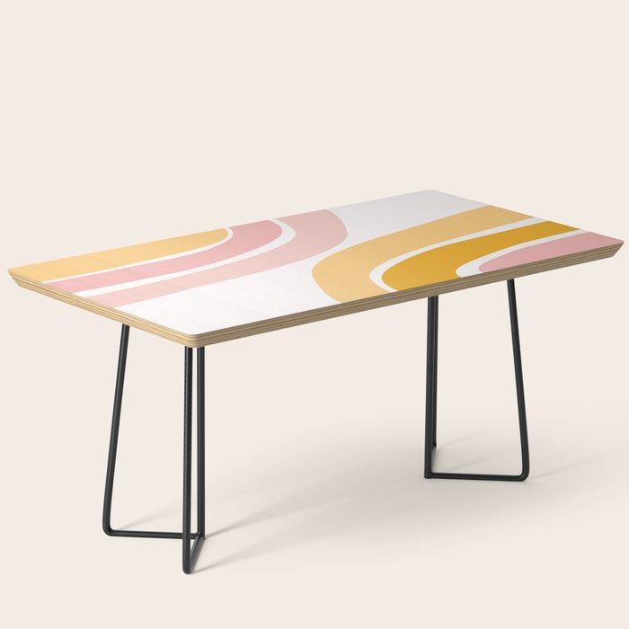 Abstract Shapes 37 in Mustard Yellow and Pale Pink Coffee Table Gallery Image 1