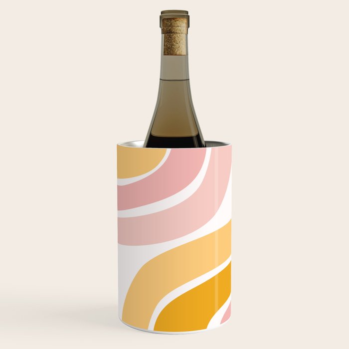Abstract Shapes 37 in Mustard Yellow and Pale Pink Wine Chiller Gallery Image 1