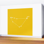 Capricorn Zodiac Star Constellation Line Art Bright Yellow Wall Mural Gallery Image 2