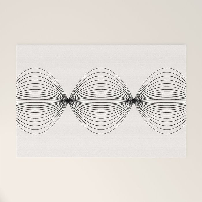 Geometric Orb Shapes - Black and White Welcome Mat Gallery Image 1