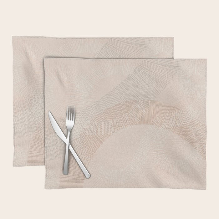 calming essentials Curved Lines chalky peach Placemat Gallery Image 1