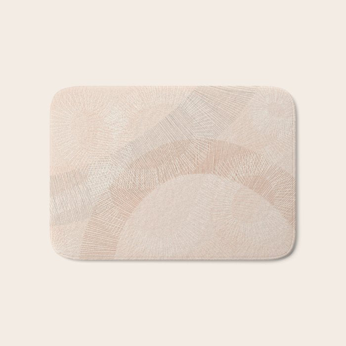 calming essentials Curved Lines chalky peach Bath Mat Gallery Image 1