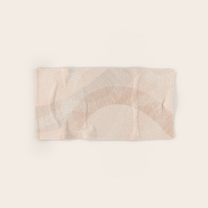 calming essentials Curved Lines chalky peach Bath Towel Gallery Image 1