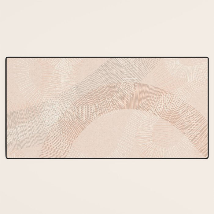 calming essentials Curved Lines chalky peach Desk Mat Gallery Image 3