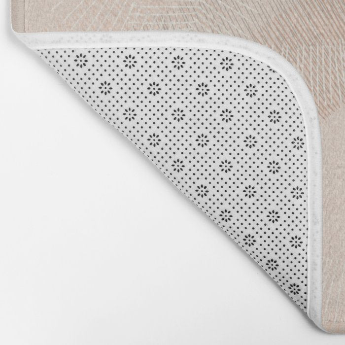 calming essentials Curved Lines chalky peach Bath Mat Gallery Image 2
