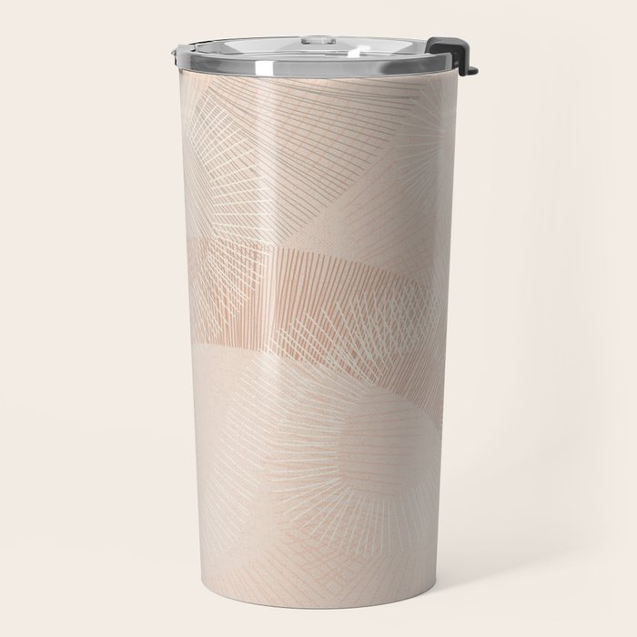 calming essentials Curved Lines chalky peach Travel Mug Gallery Image 2