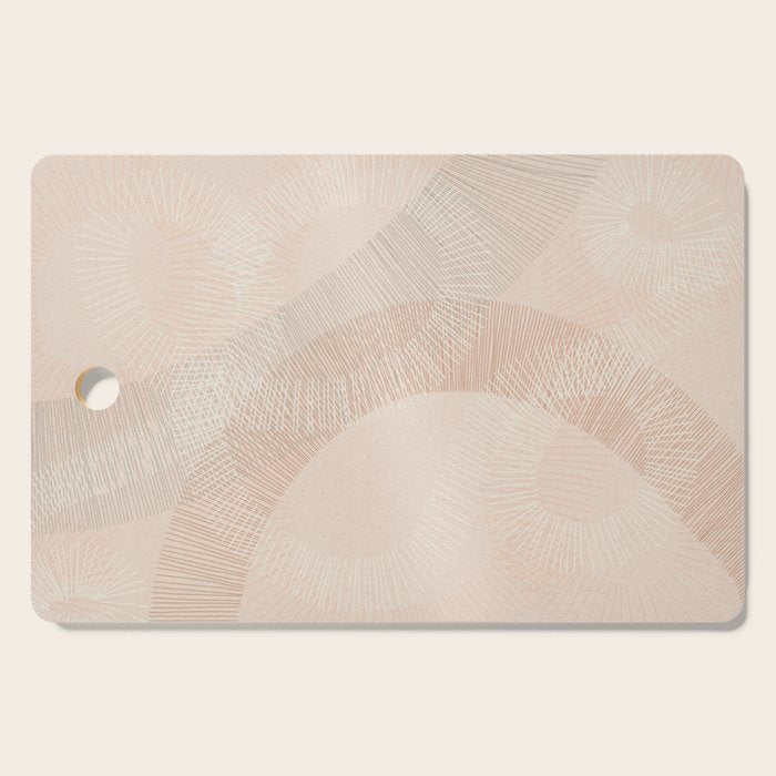 calming essentials Curved Lines chalky peach Cutting Board Gallery Image 1