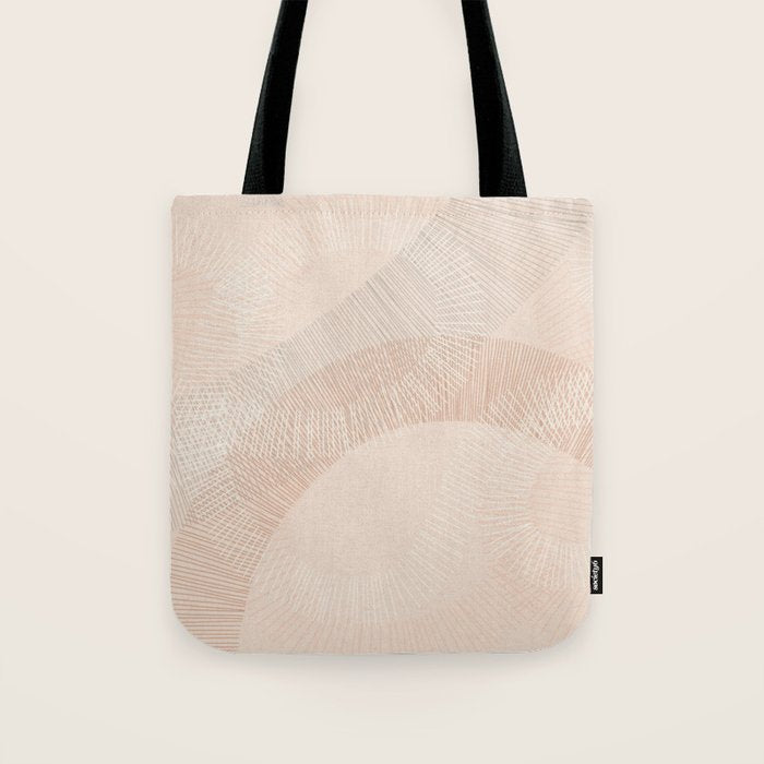 calming essentials Curved Lines chalky peach Tote Bag Gallery Image 1