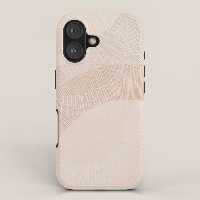 calming essentials Curved Lines chalky peach iPhone Case Gallery Image 1