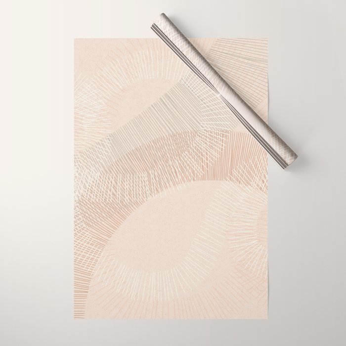 calming essentials Curved Lines chalky peach Wrapping Paper Gallery Image 1